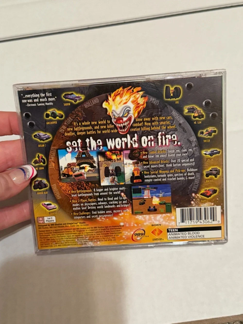 Twisted Metal 2 Sony PlayStation PS1 Greatest Hits Car Combat Game